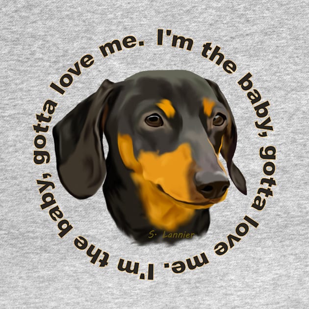 Black and Rust Dachshund Dog by painteddreamsdesigns